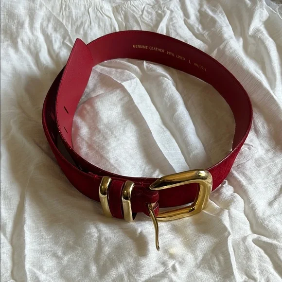 Amanda Smith Leather/Suede/Gold Belt 1980s Black Suede Gold Buckle Belt – Blossom Vintage main image 3